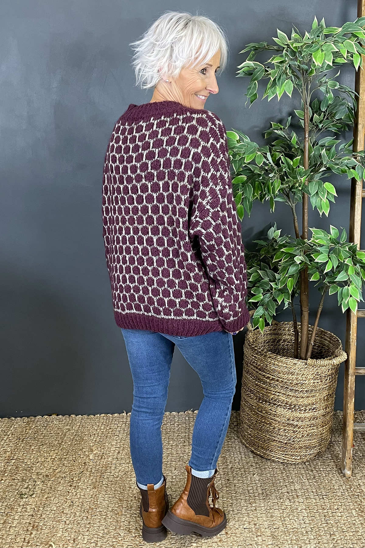 Sabrina Knitted Jumper Burgundy