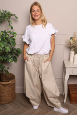 Nanine Cotton Trousers Stone Stone - Nanine Cotton Trousers Stone