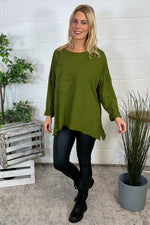 Dixie Flower Cotton Top Olive Olive - Dixie Flower Cotton Top Olive