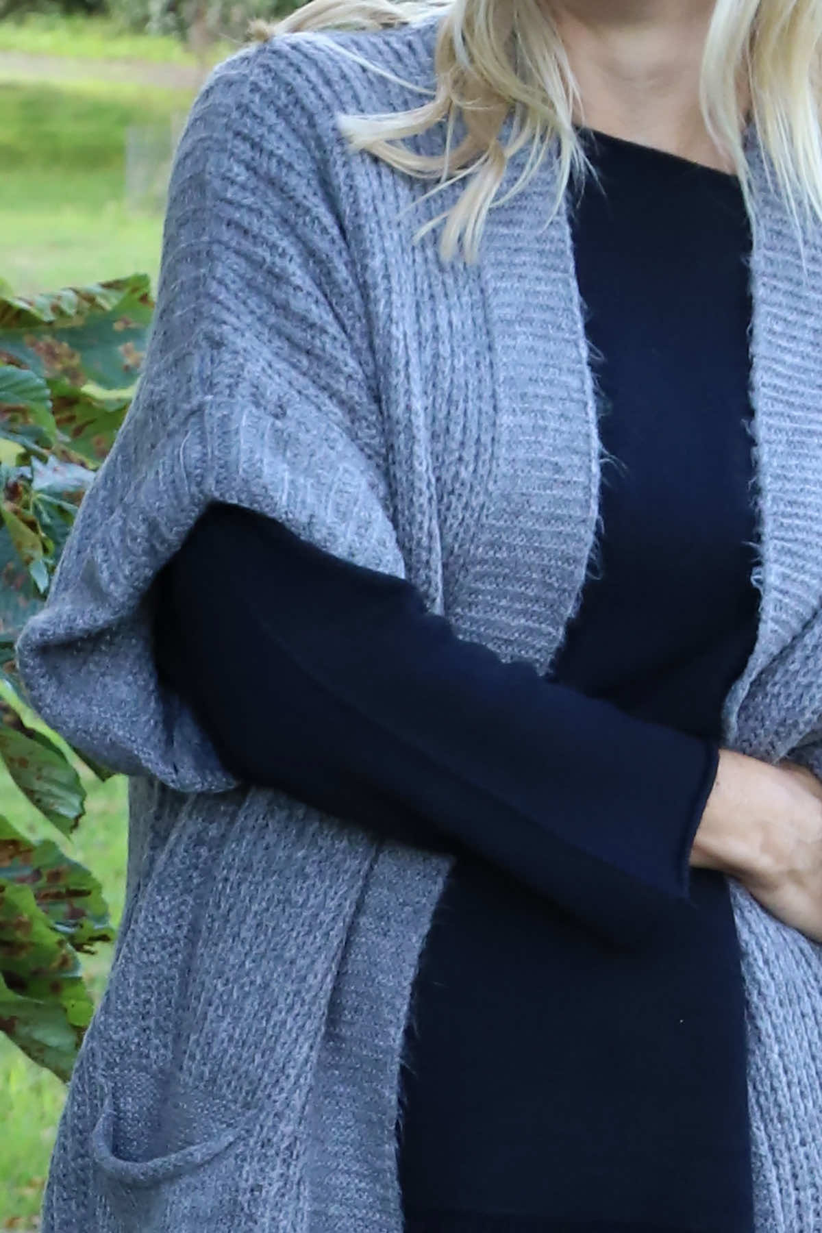 Quinn Knitted Cardigan Mid Grey