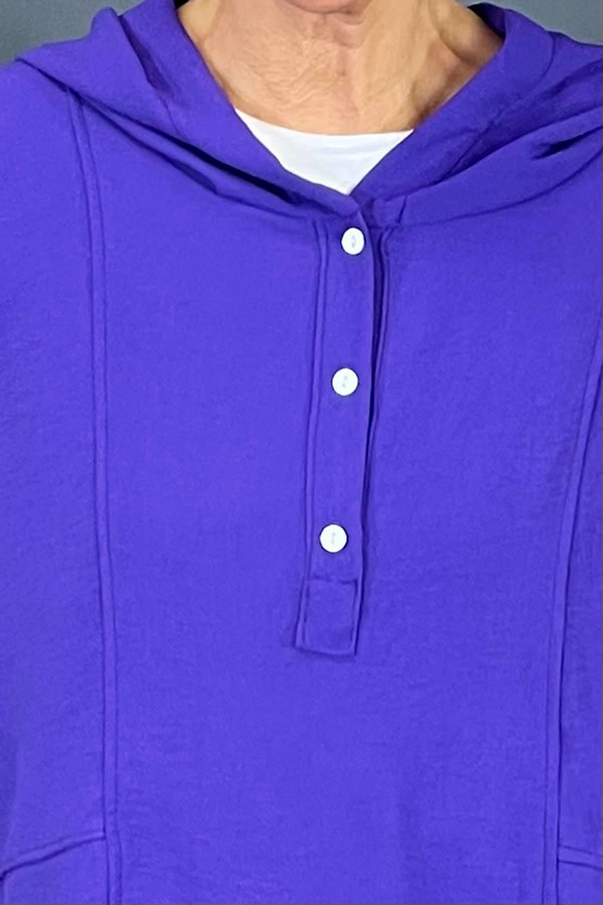 Leyla Pocket Hooded Top Purple