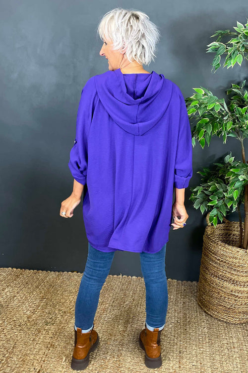 Leyla Pocket Hooded Top Purple - Image 4