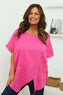 Samaya Linen Top Fuchsia
