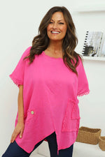 Samaya Linen Top Fuchsia Fuchsia - Samaya Linen Top Fuchsia