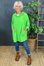 Leyla Pocket Hooded Top Lime