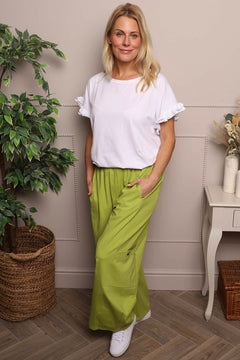 Blair Button Pocket Cotton Trousers Green