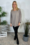 Abby Sequin Pocket Cotton Top Mocha