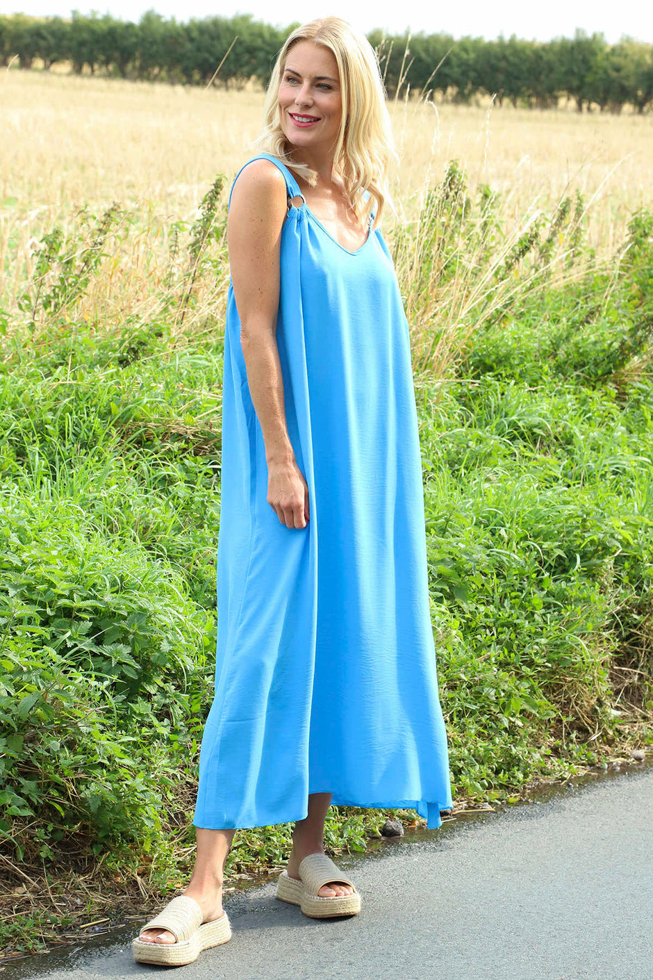 Fiona Strap Dress Kingfisher