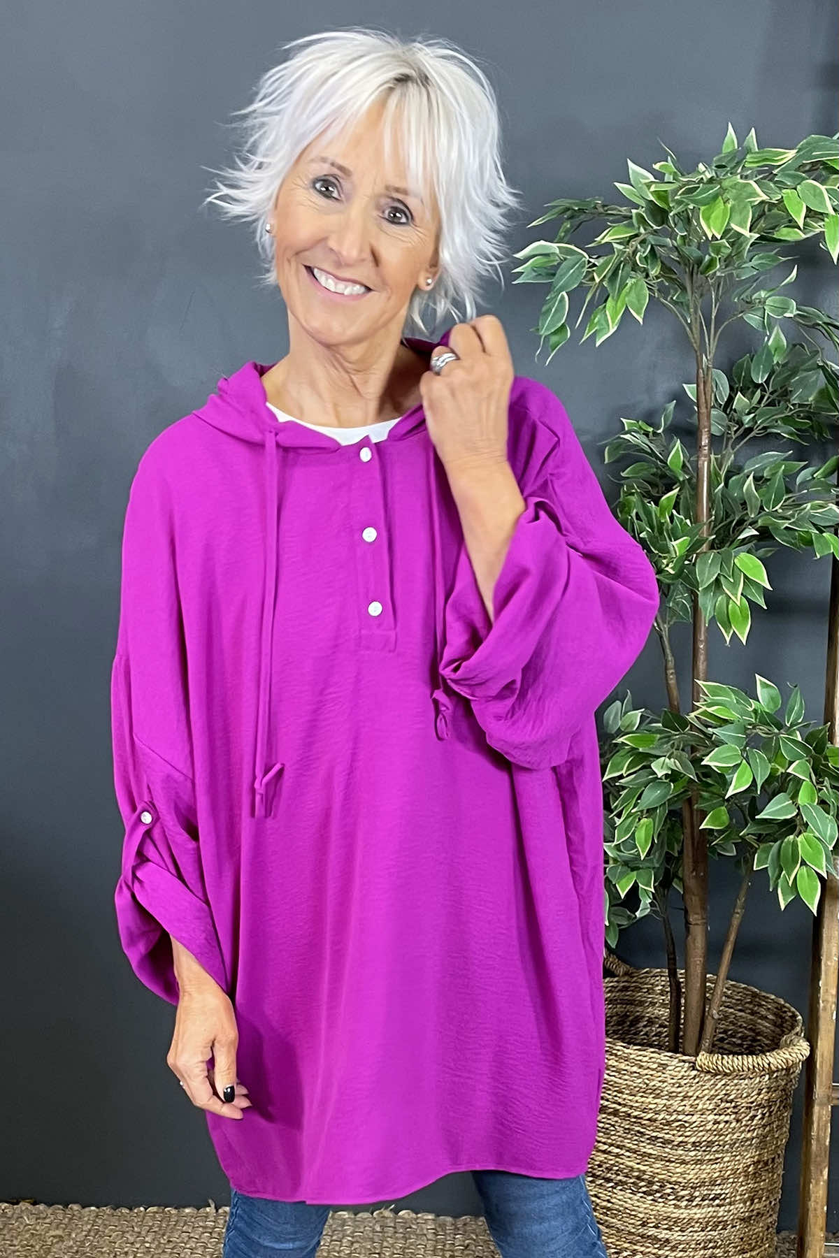 Jada Hooded Top Berry