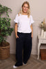 Blair Button Pocket Cotton Trousers Navy