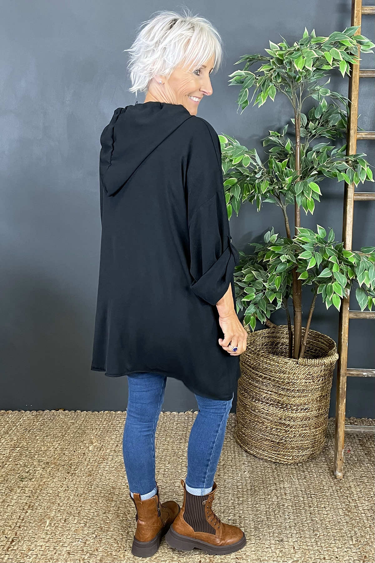 Jada Hooded Top Black