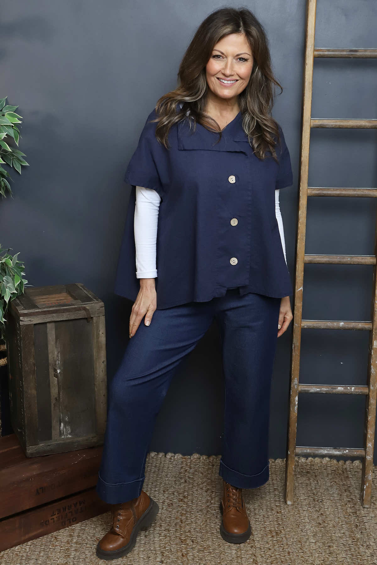 Sabella Linen Shirt Navy