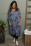 Ayla Floral V-Neck Dress Blue