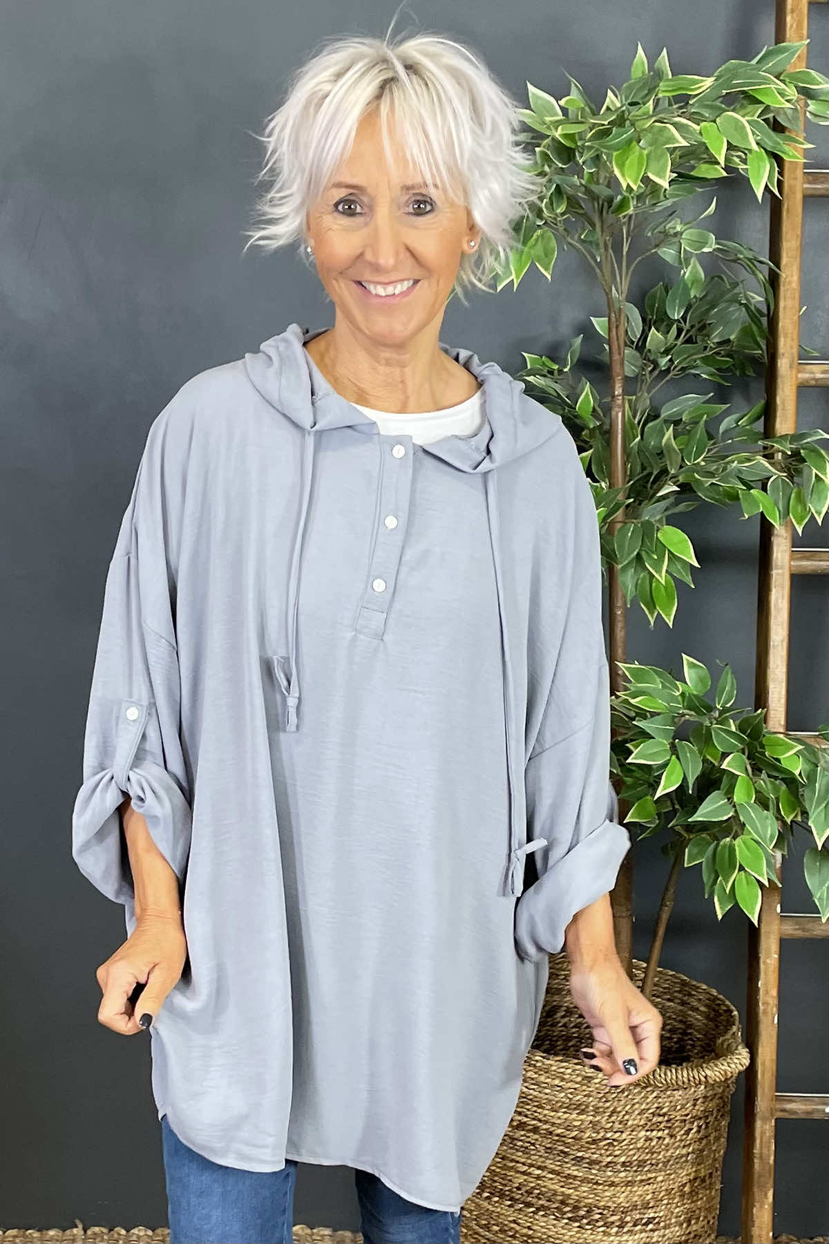 Jada Hooded Top Grey