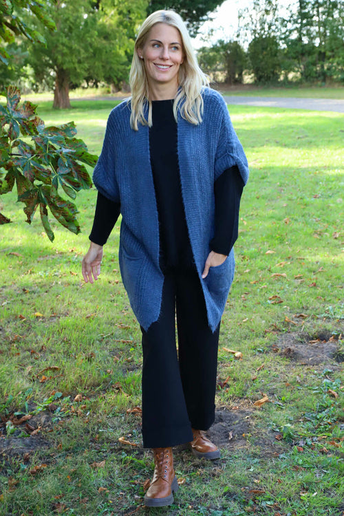 Quinn Knitted Cardigan Blue - Image 2