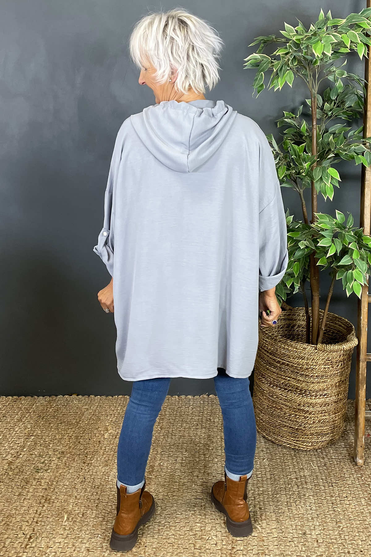 Jada Hooded Top Grey