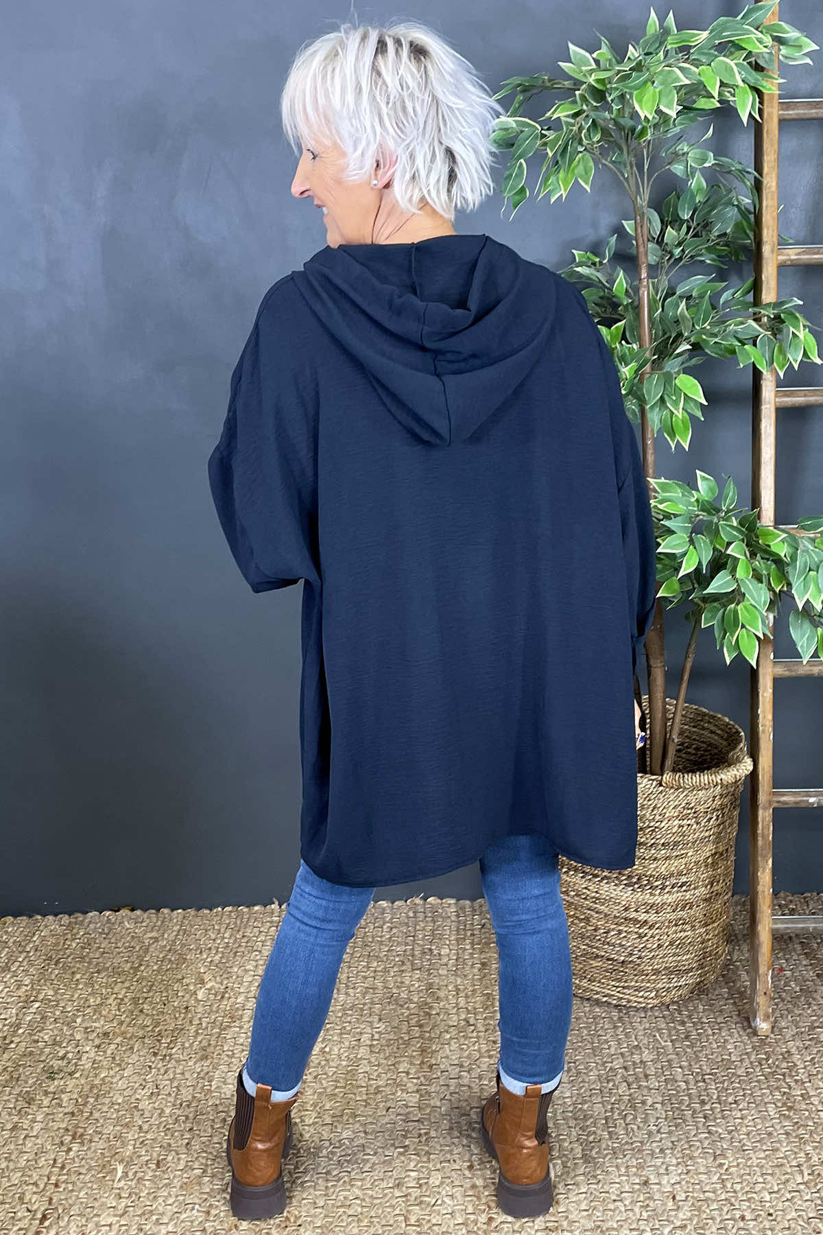 Jada Hooded Top Navy