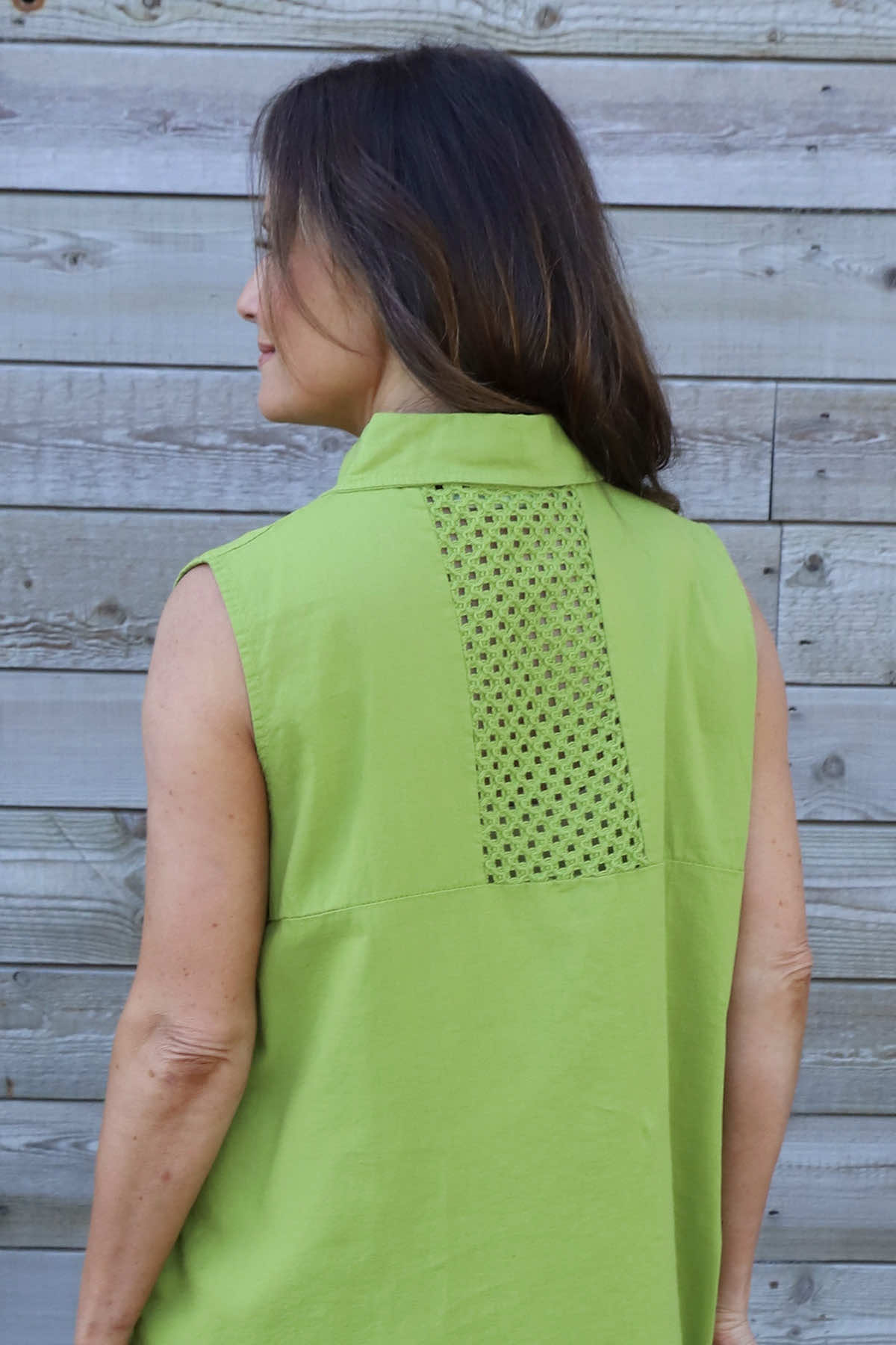Solaine Sleeveless Linen Dress Olive
