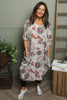 Ayla Floral V-Neck Dress Mocha