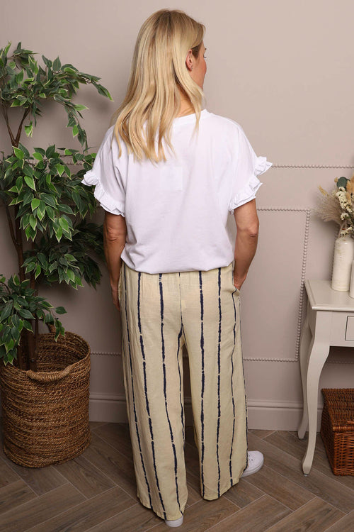 Chelle Stripe Linen Trousers Yellow - Image 4