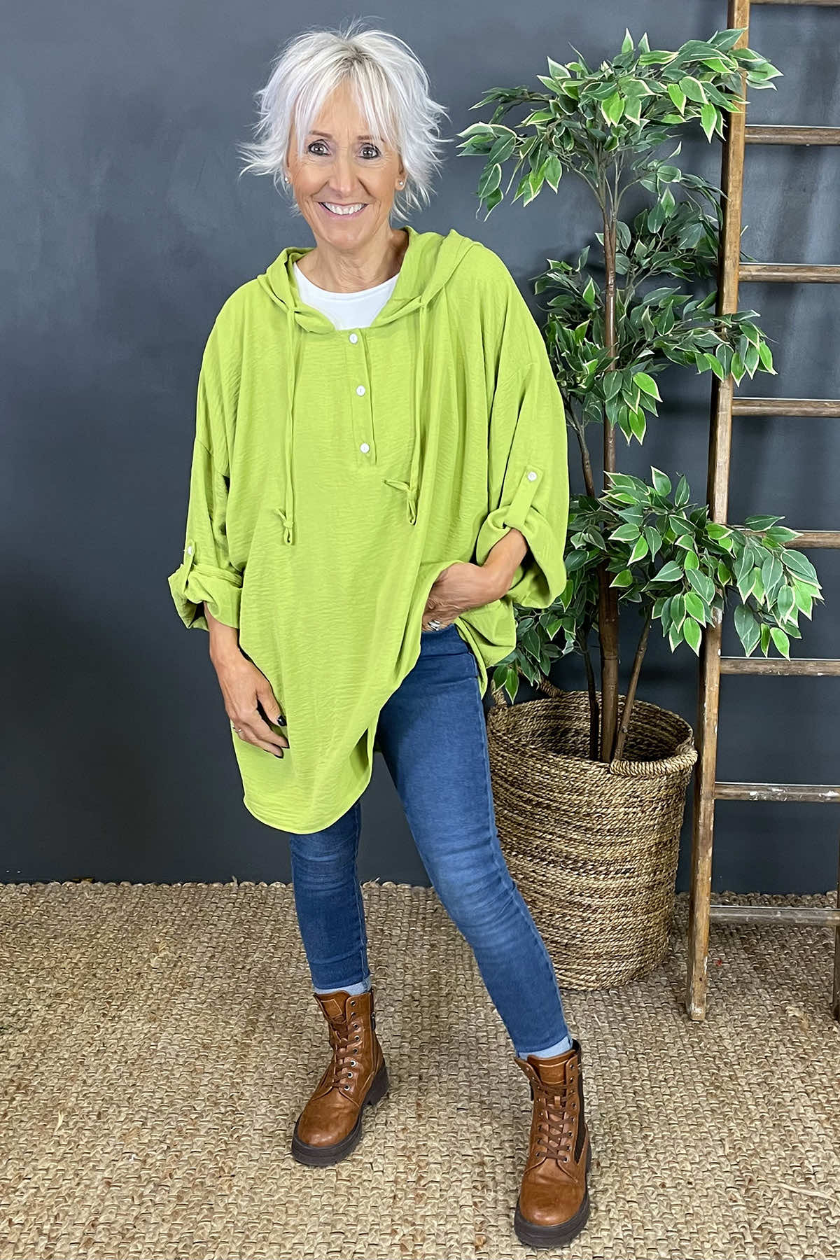 Jada Hooded Top Green