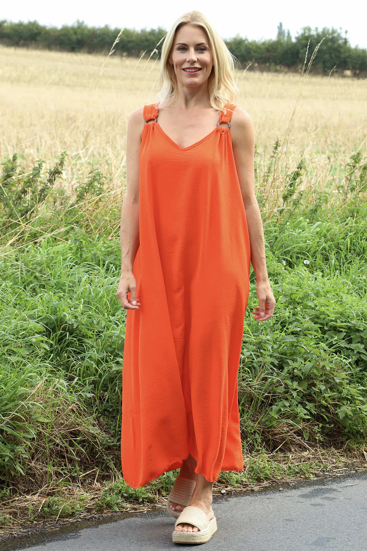 Fiona Strap Dress Orange