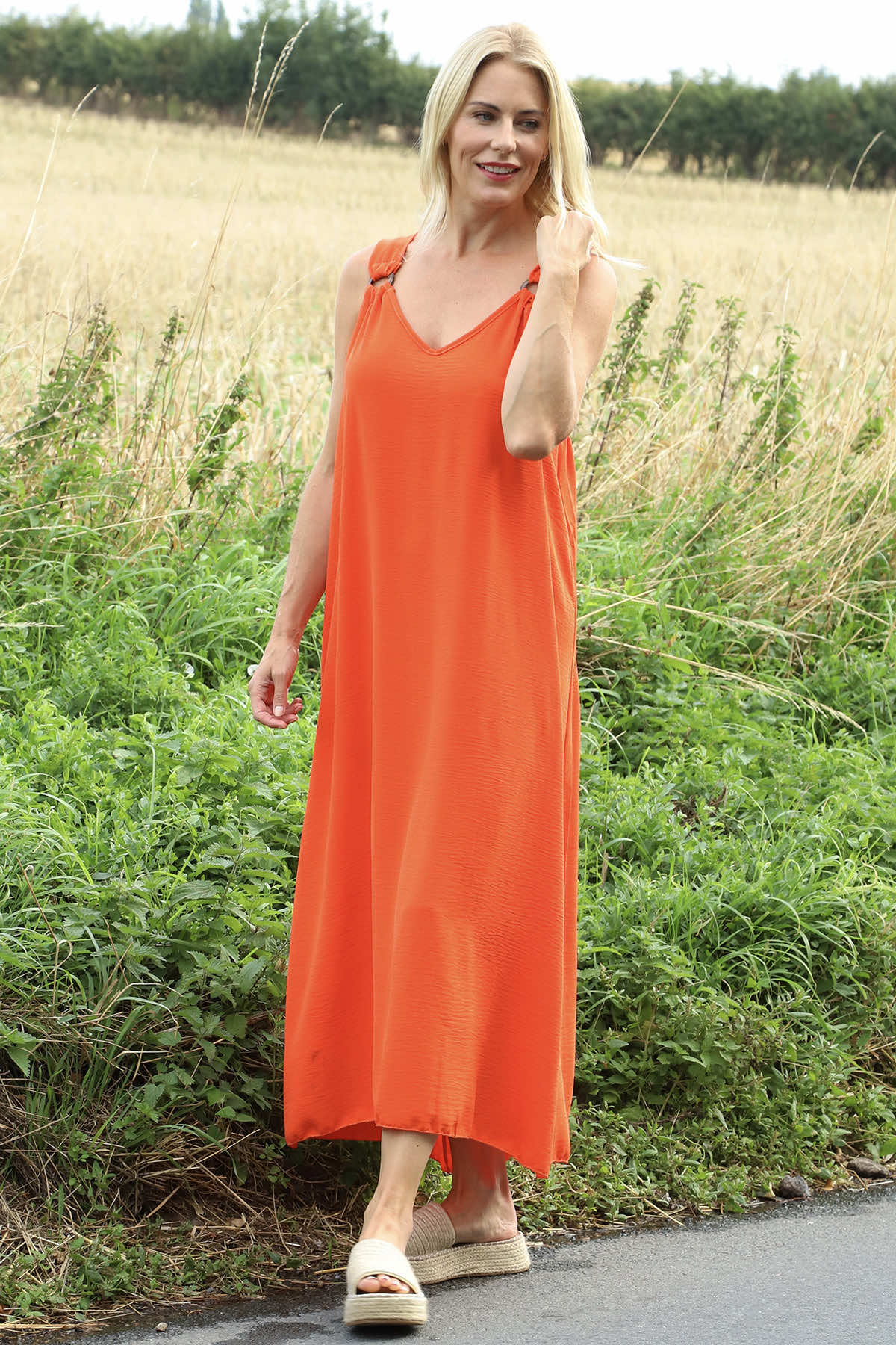 Fiona Strap Dress Orange