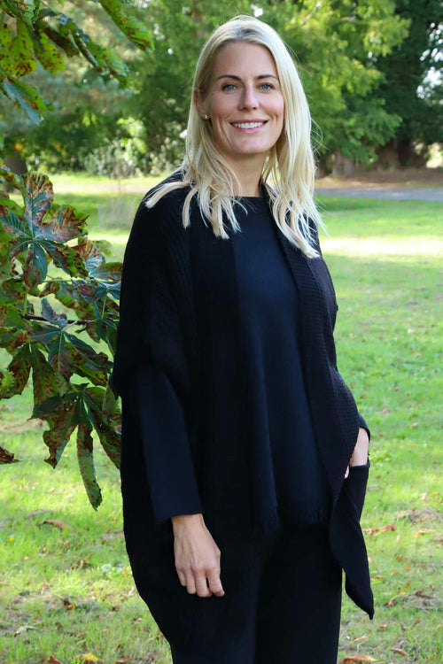 Quinn Knitted Cardigan Black - Image 2