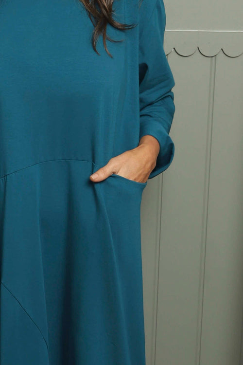 Penny Cotton Dress Teal - Image 3