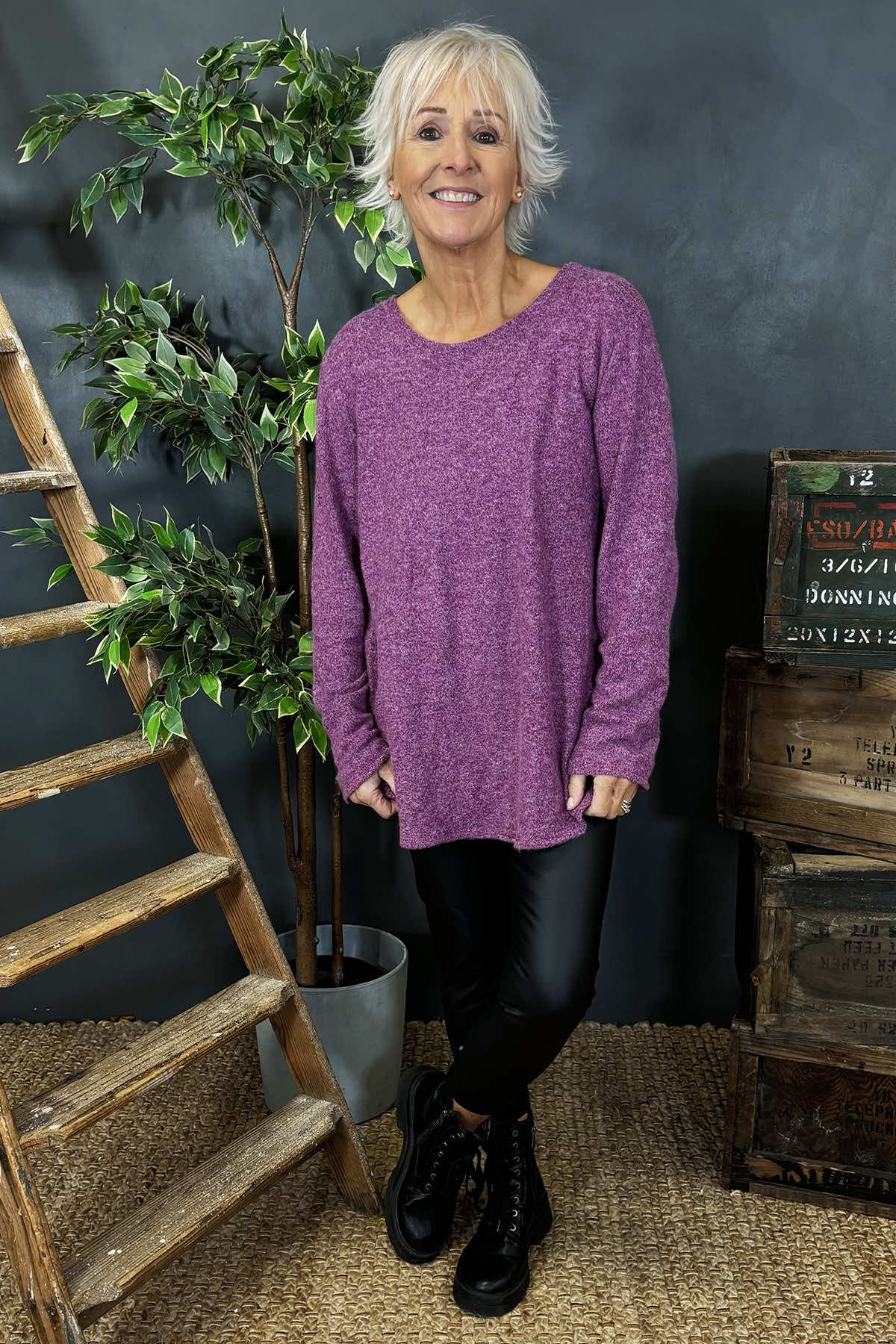 Fallon Knitted Top Purple