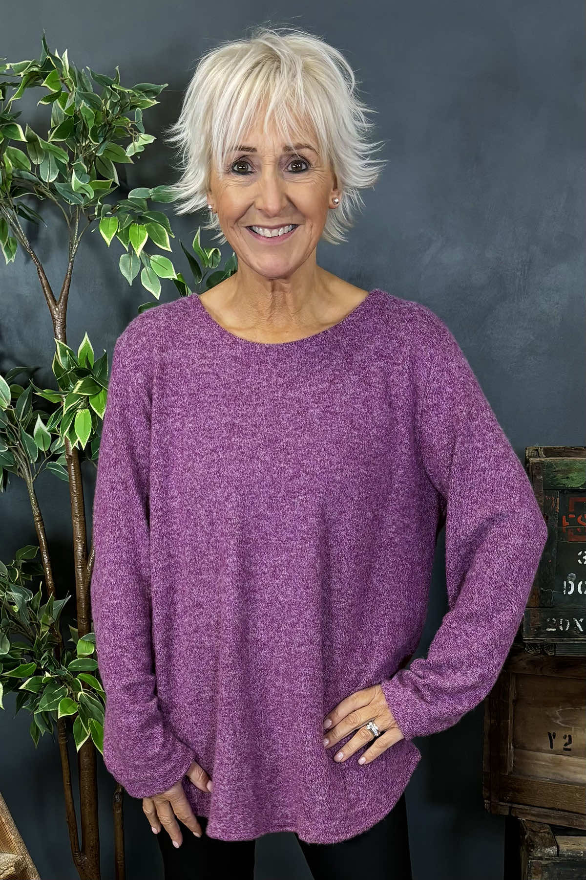 Fallon Knitted Top Purple