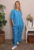 Chelle Stripe Linen Trousers Kingfisher