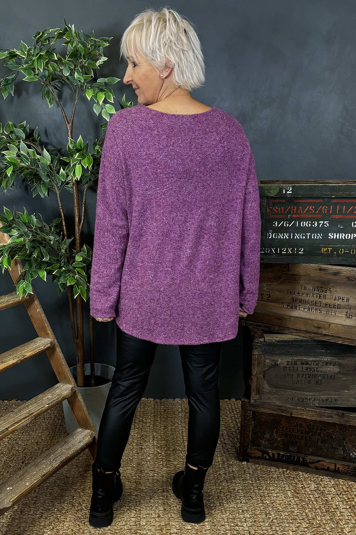 Fallon Knitted Top Purple