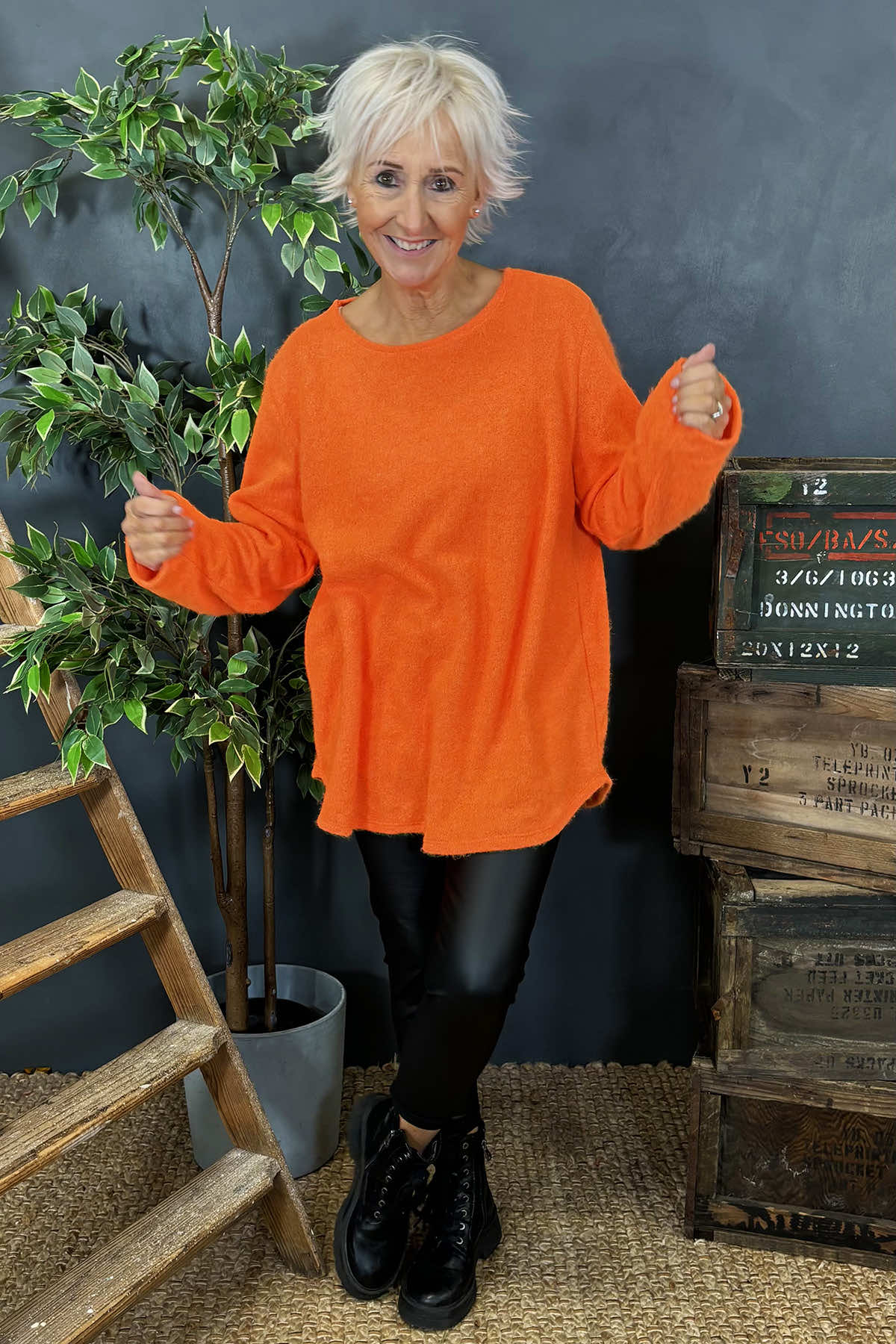 Fallon Knitted Top Orange