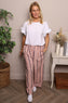 Chelle Stripe Linen Trousers Pink
