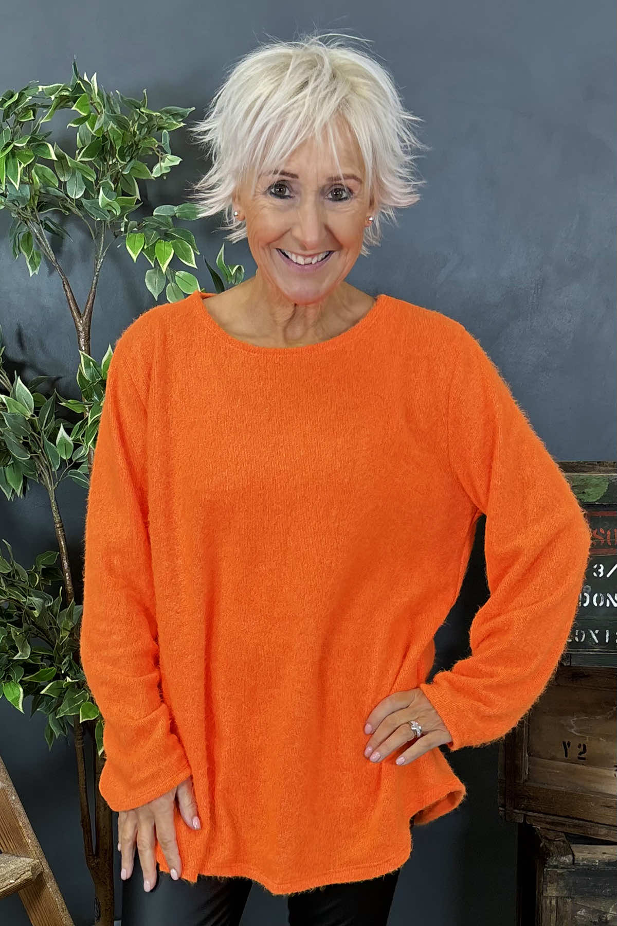 Fallon Knitted Top Orange