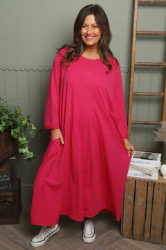Penny Cotton Dress Fuchsia