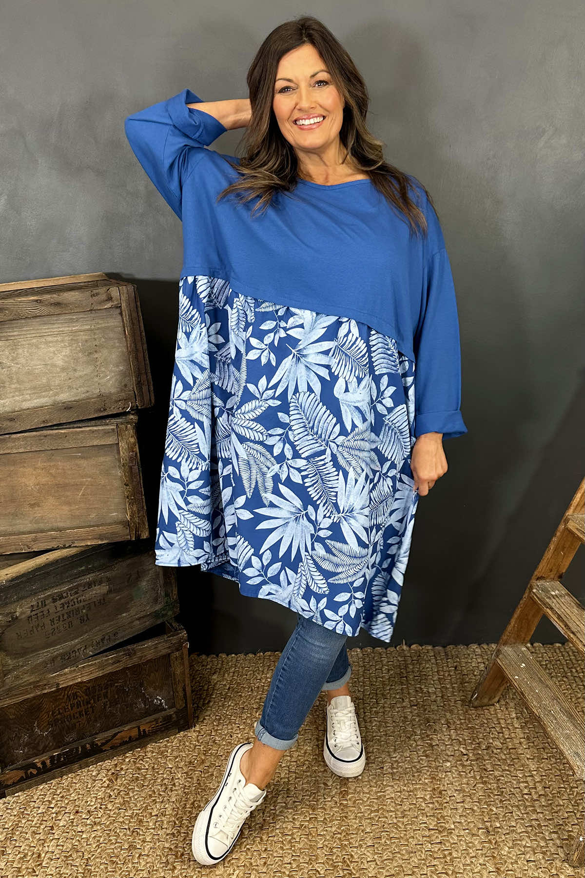 Iris Cotton Tunic Cobalt