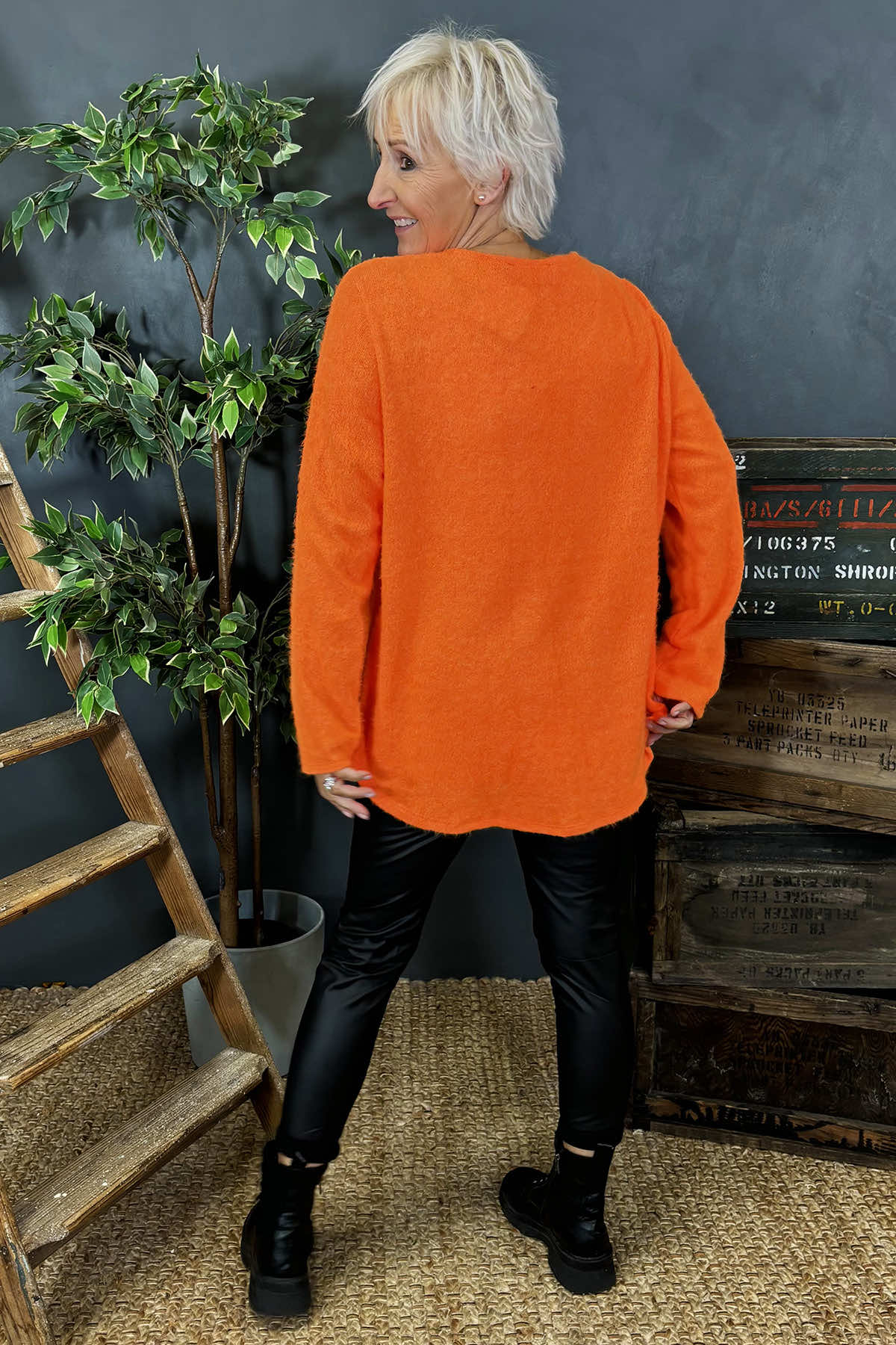 Fallon Knitted Top Orange