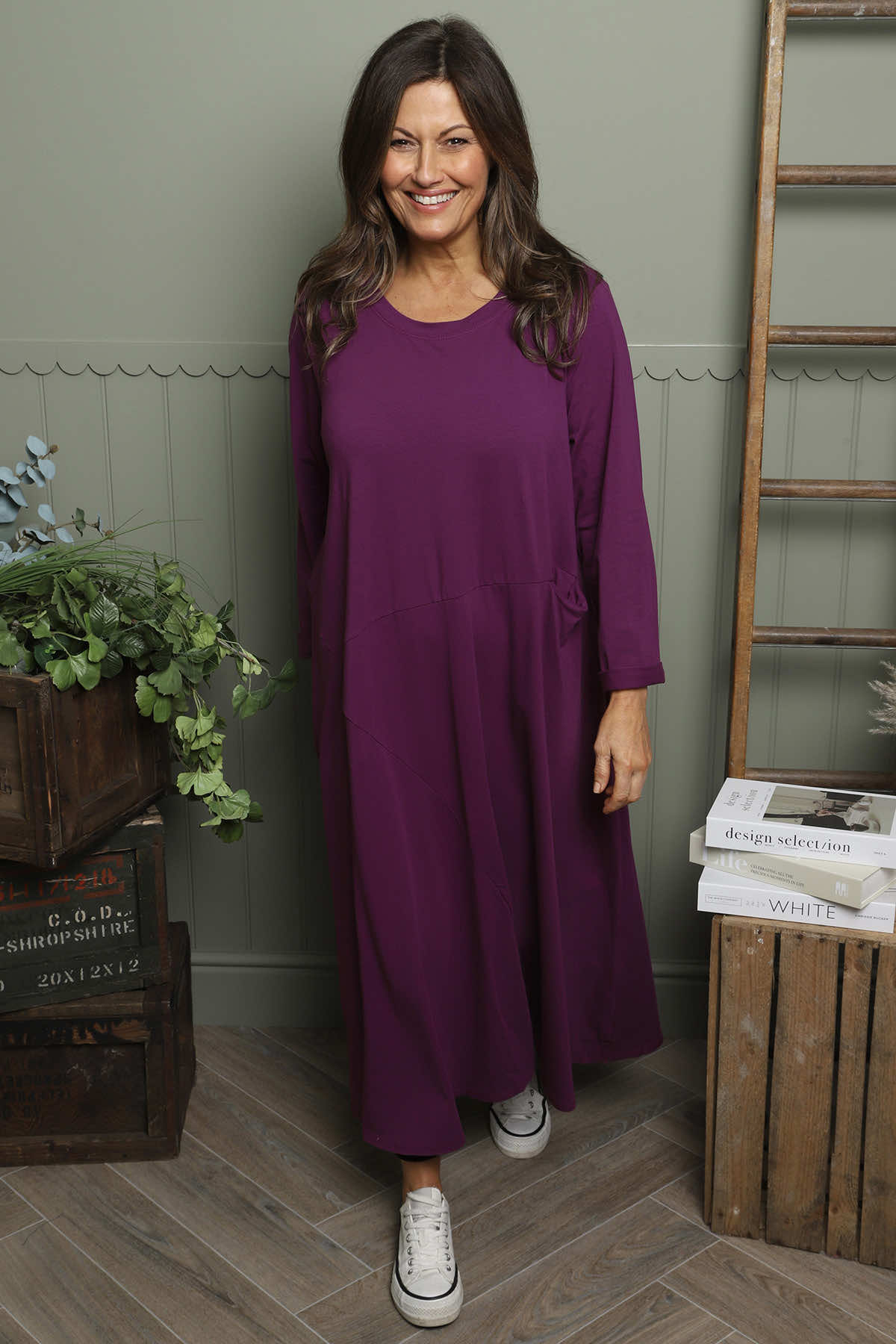 Penny Cotton Dress Berry