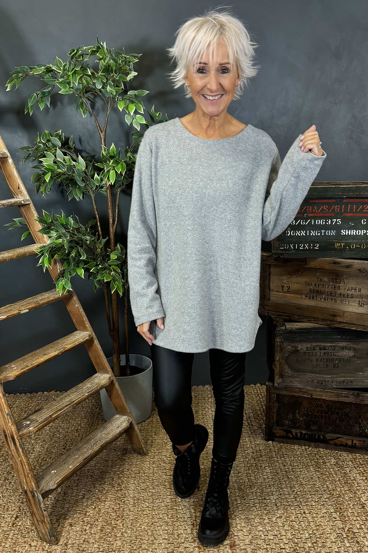 Fallon Knitted Top Grey