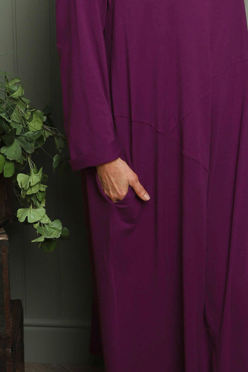 Penny Cotton Dress Berry - Image 3