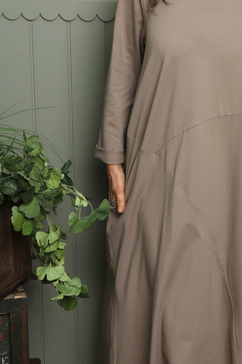 Penny Cotton Dress Mocha - Image 3