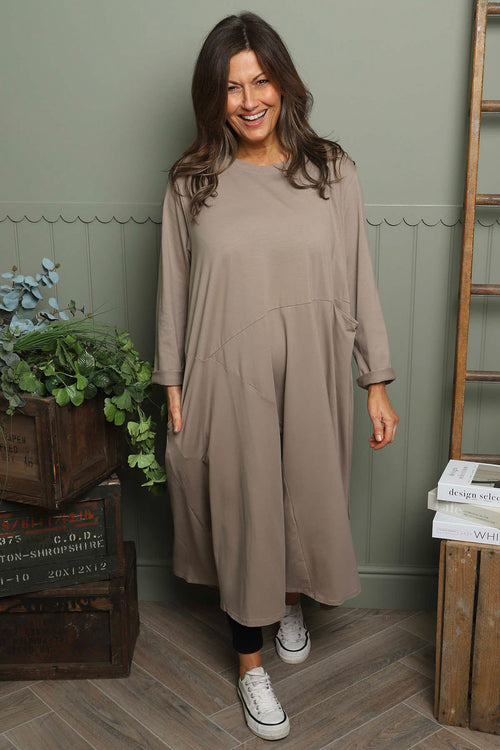 Penny Cotton Dress Mocha - Image 2