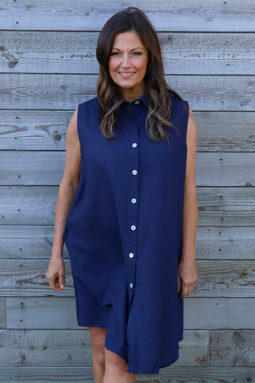 Made In Italy Solaine Sleeveless Linen Dress | Kit and Kaboodal