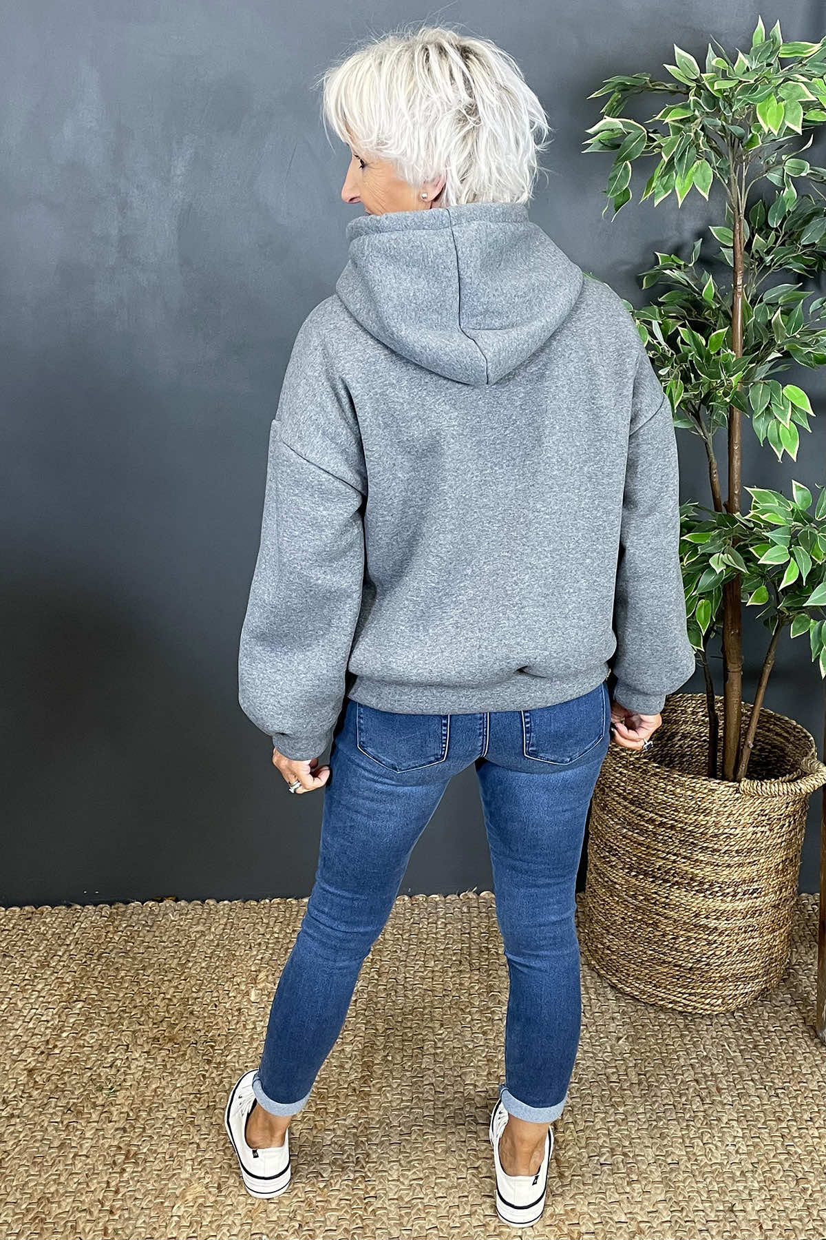 Rylie Hooded Sweat Top Mid Grey