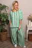 Chelle Stripe Linen Trousers Green