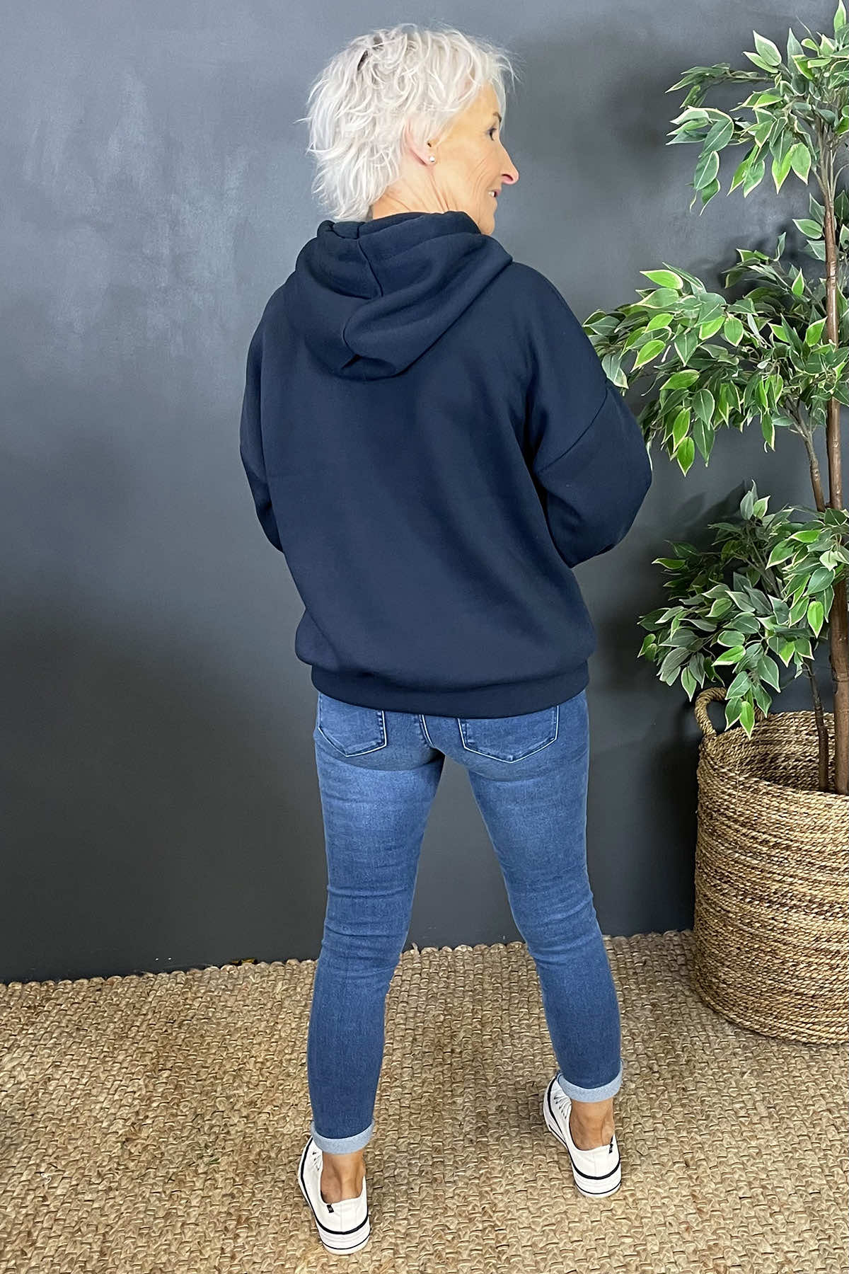 Rylie Hooded Sweat Top Navy