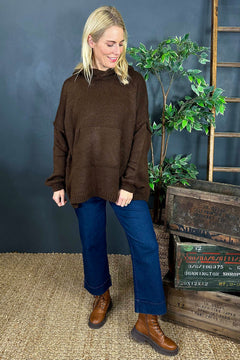 Minerva Hooded Knitted Jumper Cocoa