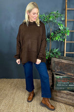 Minerva Hooded Knitted Jumper Cocoa Cocoa - Minerva Hooded Knitted Jumper Cocoa